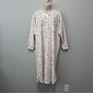 Baxter & Wells Vintage Dog/Bone Print Long Nightgown Size M